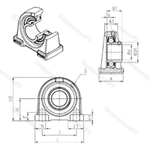 Подшипниковый узел шариковый радиальный USPA 209 от производителя  SNR