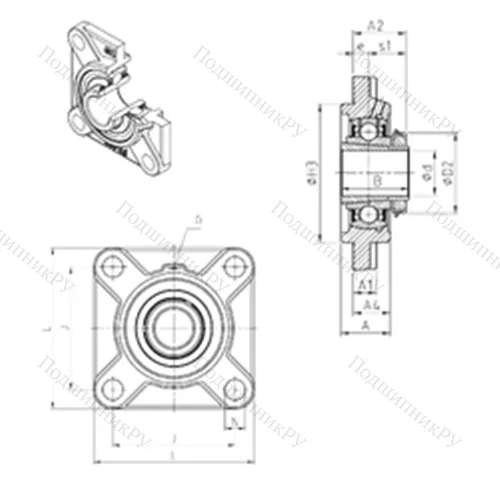 Подшипниковый узел шариковый радиальный UKFS 320H от производителя  SNR