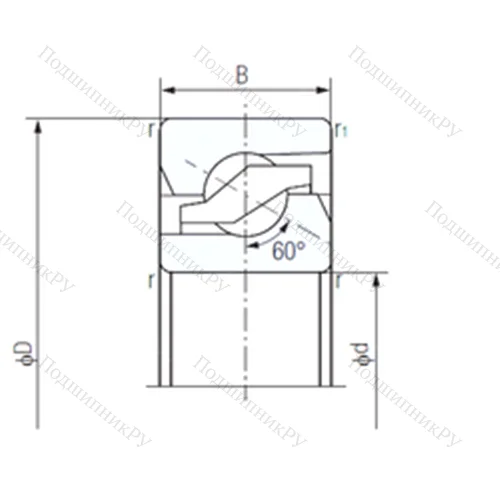 Подшипник шариковый упорно-радиальный 55TAB 12 от производителя  NACHI