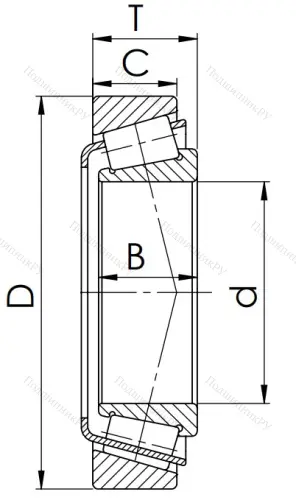 Конический роликовый подшипник 33019 (3007119) в Екатеринбурге