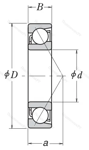 Однорядный шариковый подшипник 7306 BEAT 7 от производителя  NSK