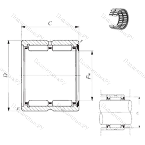 Подшипник игольчатый радиальный RNA 6912U от производителя  IKO