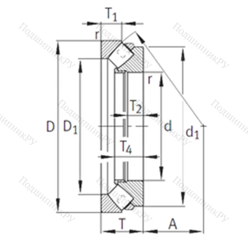 Подшипник роликовый упорно-радиальный 294/1000-E 1-MB от производителя  INA