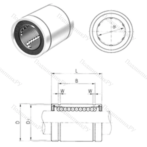 Подшипник шариковый линейный LM 20UU от производителя  Samick
