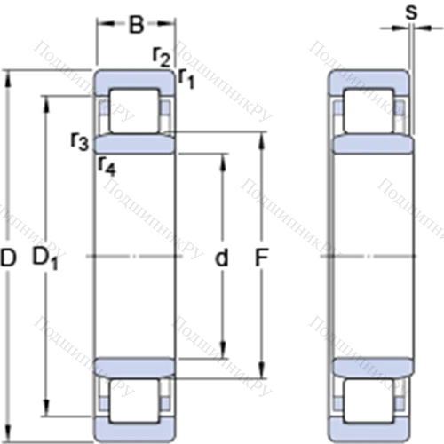 Однорядные цилиндрические роликоподшипники NU 1013 ECPH