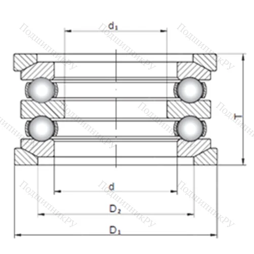Подшипник шариковый упорный 54218U+U 218 от производителя  CX