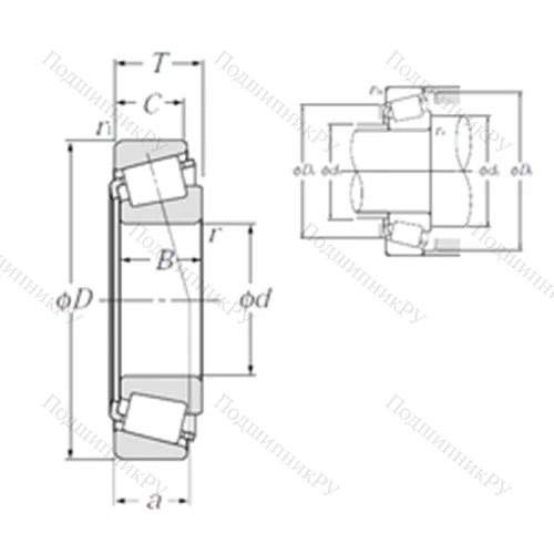 Подшипник роликовый радиально-упорный 4T-29585/29521 от производителя  NTN