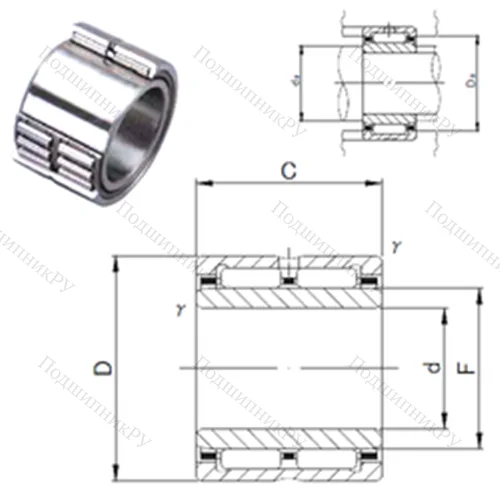 Подшипник игольчатый радиальный NA 6916 от производителя  JNS