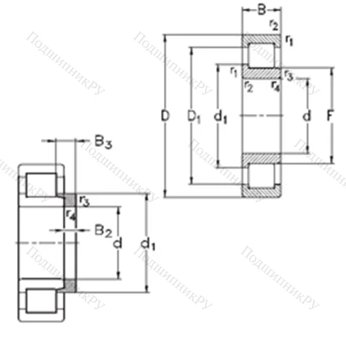 Подшипник роликовый радиальный NJ 2220-E-TVP 3+HJ 2220-E