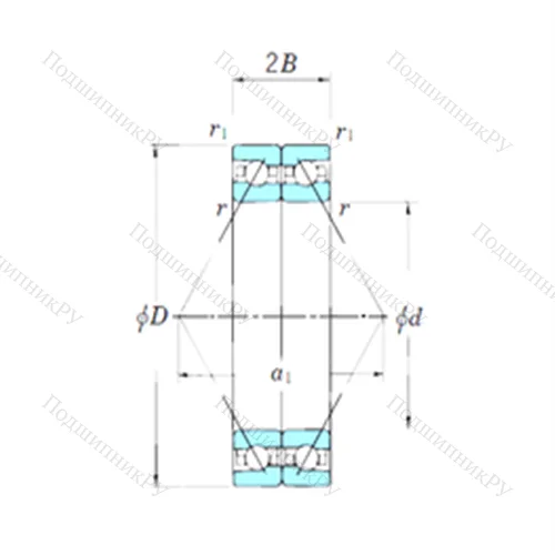 Подшипник шариковый радиально-упорный спаренный ACT 044DB от производителя  KOYO