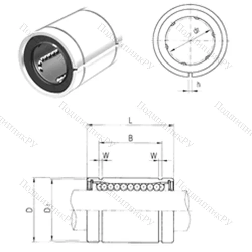 Подшипник шариковый линейный LM 50AJ от производителя  Samick