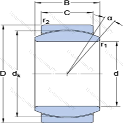 Радиальные сферические подшипники скольжения с контактными поверхностями сталь/сталь, требующие техобслуживания GE 40 CJ 2 от производителя  SKF