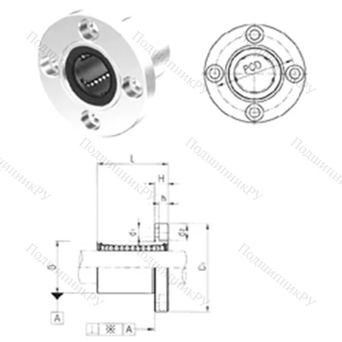 Подшипник шариковый линейный LMF 60 от производителя  Samick