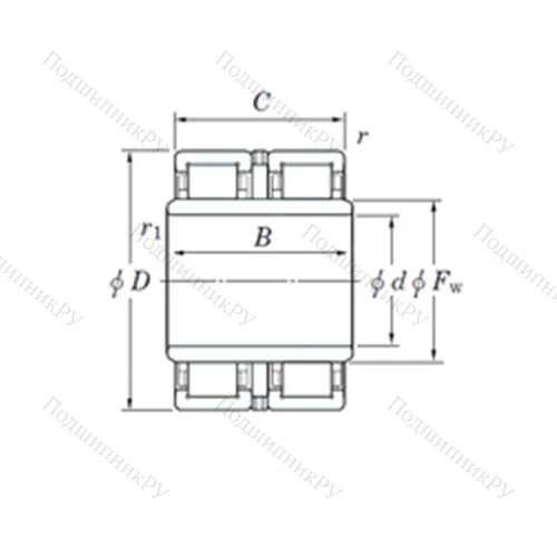 Подшипник роликовый радиальный 2UJ 1917