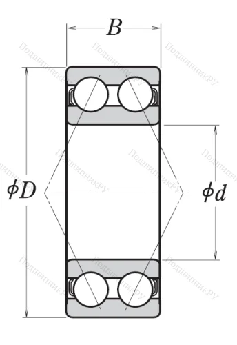 Двухрядный шариковый подшипник 3210 B 2ZRTNG от производителя  NSK