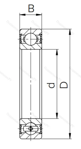 Шариковый однорядный подшипник  6-180100 C 17 (6000 2RS) в Екатеринбурге