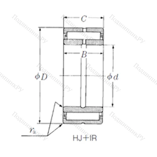 Подшипник игольчатый радиальный HJ-688432 + IR-606832