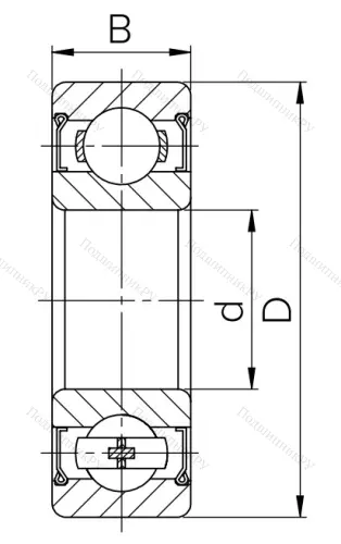 Шариковый однорядный подшипник 80207 (6207 ZZ) в Екатеринбурге