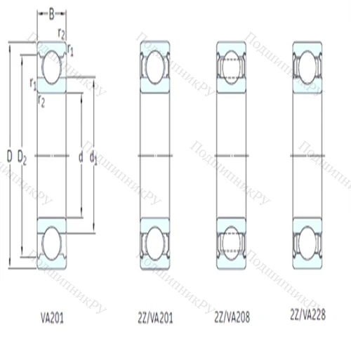 Подшипник шариковый радиальный 6308-2Z/VA 228 от производителя  SKF