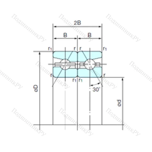 Подшипник шариковый радиально-упорный спаренный 65TAH 10DB
