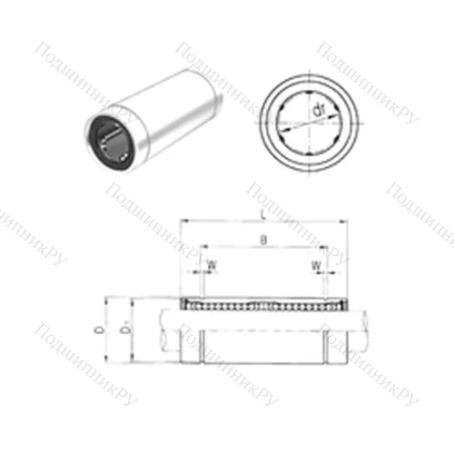 Подшипник шариковый линейный LM 40L от производителя  Samick