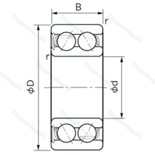 Подшипник шариковый радиально-упорный 5202NS