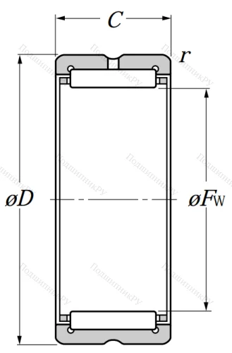 Игольчатый подшипник NK 29/20 R от производителя  NTN
