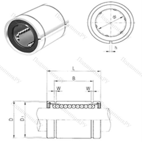 Подшипник шариковый линейный LME 12AJ от производителя  Samick