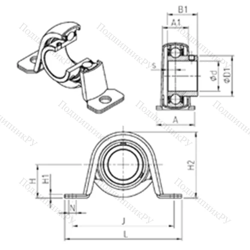 Подшипниковый узел шариковый радиальный USPP 202 от производителя  SNR