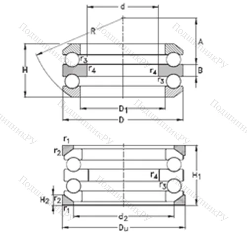 Подшипник шариковый упорный 54406+U 406 от производителя  NKE