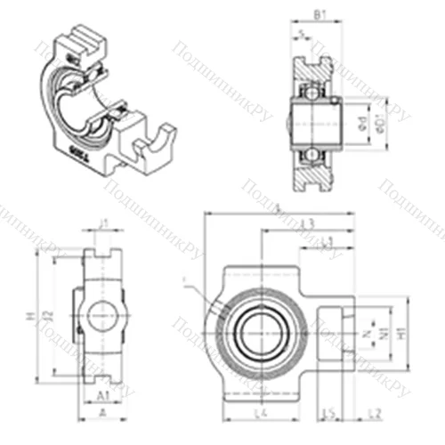 Подшипниковый узел шариковый радиальный UCT 207 от производителя  SNR