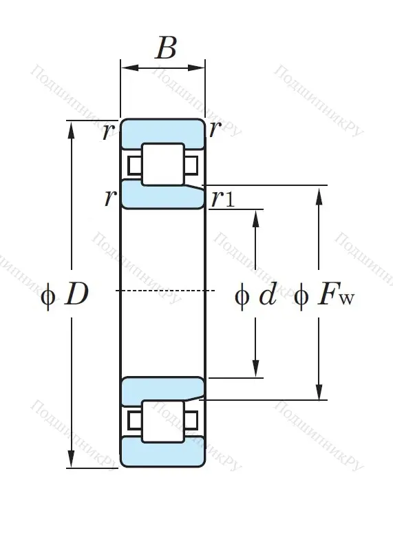 Роликовый цилиндрический подшипник NJ 2305