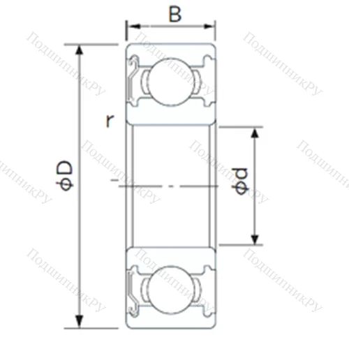 Подшипник шариковый радиальный 6917Z от производителя  NACHI