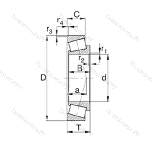 Подшипник роликовый радиально-упорный TR 407215 от производителя  KBC
