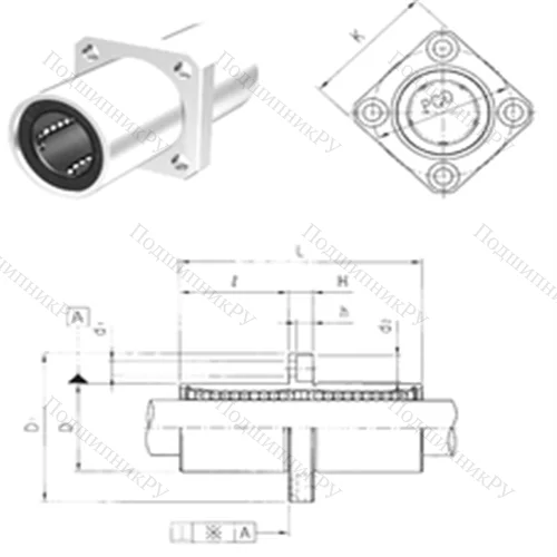 Подшипник шариковый линейный LMEKM 16 от производителя  Samick