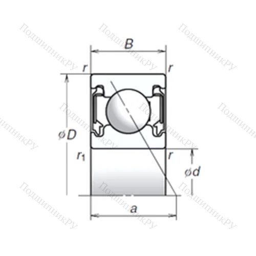 Подшипник шариковый радиально-упорный 10BSA 10T 1X