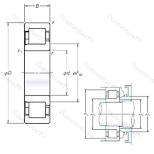 Подшипник роликовый радиальный NJ 238EM