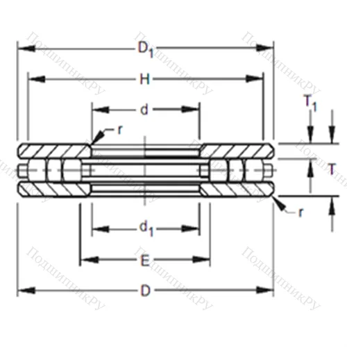 Подшипник роликовый упорный 60TP 127