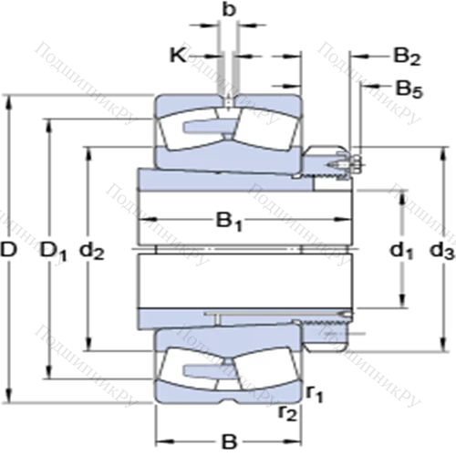 Сферические роликоподшипники на закрепительной втулке 239/900 CAK/W 33 + OH 39/900 H