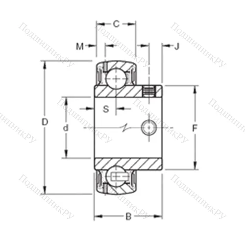 Подшипник шариковый радиальный GYA 107RRB
