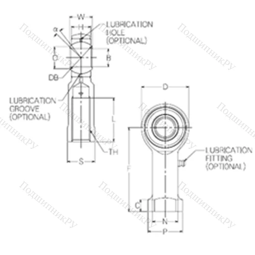 Подшипник скольжения сферический HR 22 от производителя  NMB