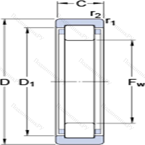 Однорядные цилиндрические роликоподшипники без внутреннего кольца RNU 2207 ECP