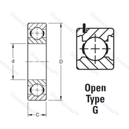 Подшипник шариковый радиальный 201KG