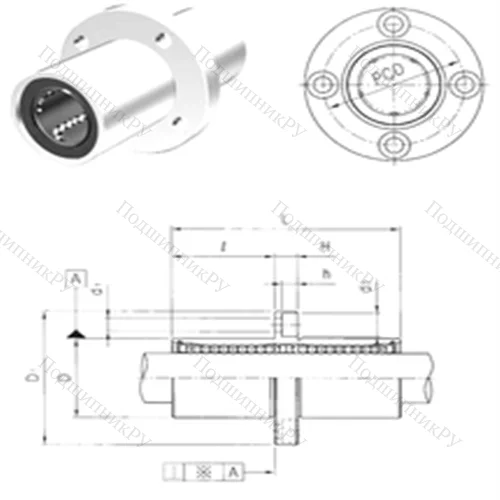 Подшипник шариковый линейный LMEFM 60 от производителя  Samick