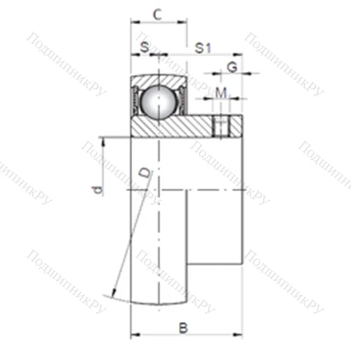 Подшипник шариковый радиальный SB 212 от производителя  CX Подшипник шариковый радиальный SB 212 от производителя  CX
