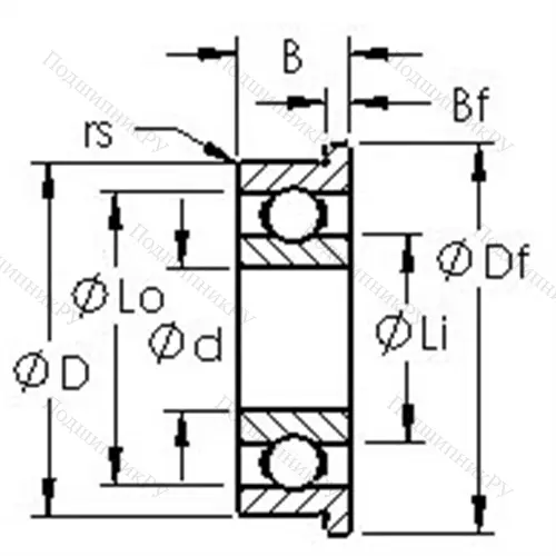 Подшипники шариковые радиальные метрическая серия из нержавеющей стали SMF 104 от производителя  AST