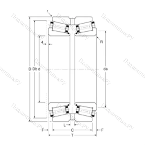 Подшипник роликовый радиально-упорный 80030/80066XG от производителя  Gamet