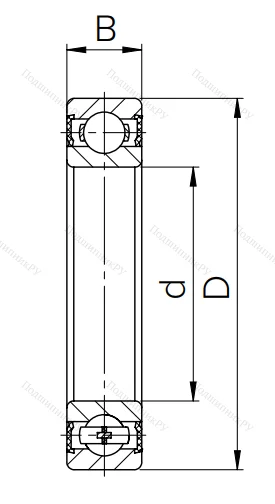 Шариковый однорядный подшипник 180507 (62207 2RS) в Екатеринбурге