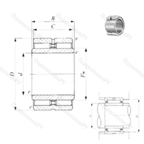 Подшипник игольчатый радиальный GTRI 12517860 от производителя  IKO Подшипник игольчатый радиальный GTRI 12517860 от производителя  IKO