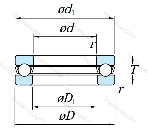 Упорный шариковый подшипник 51116